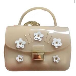Furla Mini Candy Floral Bon Bon Purse Bag Crossbody Jelly Cream